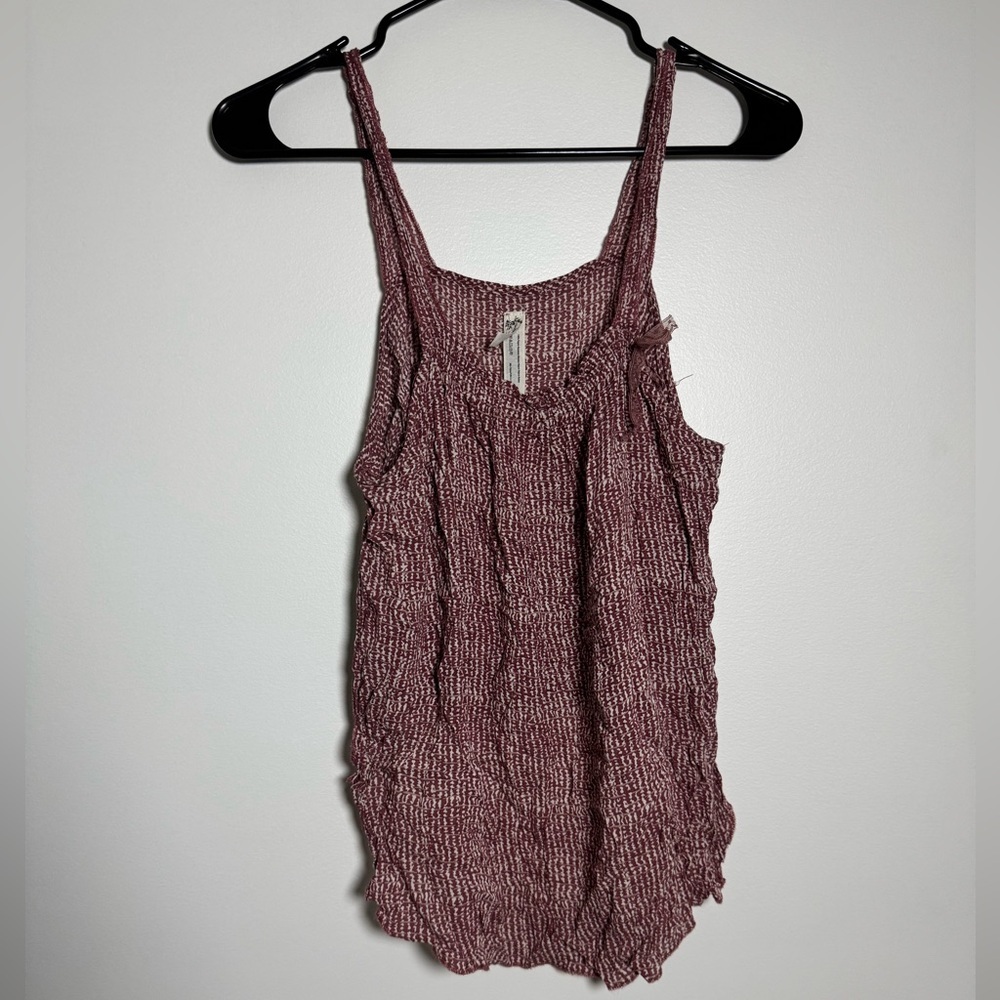 Free People Printed Ruffle Tank Top Women’s Small Boho Sleeveless